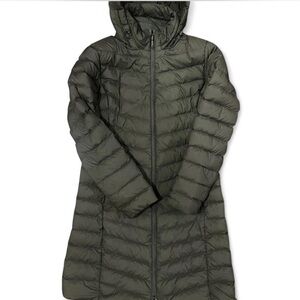 Patagonia down filled dark grey winter jacket